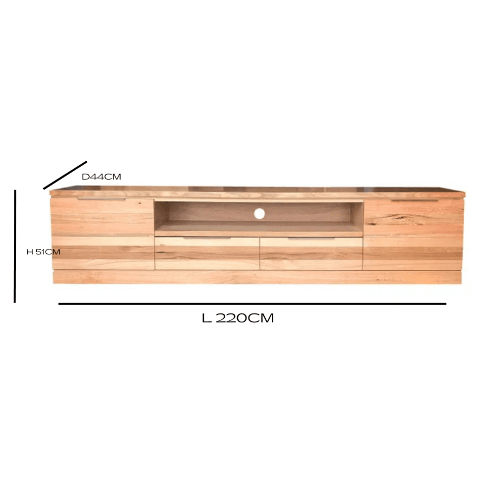 220CM (2) Soho L220XD44XH51cm Large TV Entertainment Unit-Oak